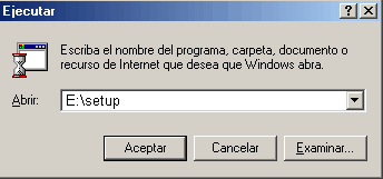 Opcion Ejecutar de Windows para instalar SPSS