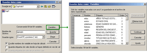 Guardar archivos o ficheros en SPSS en español