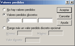 Definir un valor perdido - Ejemplo Definir propiedades de variables en SPSS en Español