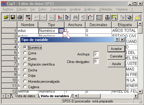 Tipo de Variable - Define el Tipo de datos que tiene la viariable