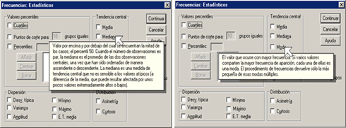 Cuadro contextual - Ayudas de SPSS