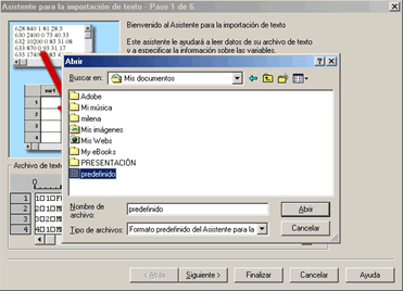 Aplicar un formato predefinido para importar datos de archivos planos a spss