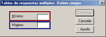 Definir rangos en las tablas de contingencia para conjuntos de Respuestas multiples