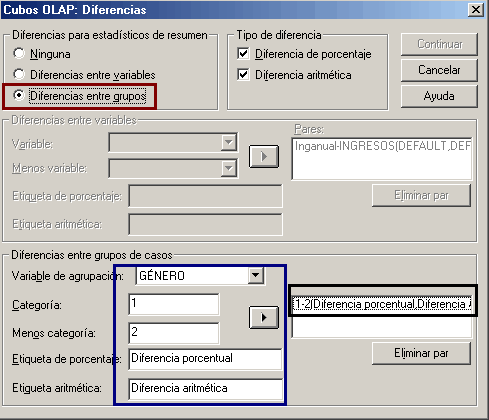 Creando Diferencias para las categorias de una variable de Agrupación