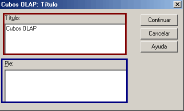 Opciones de Titulo en los Cubos OLAP de SPSS