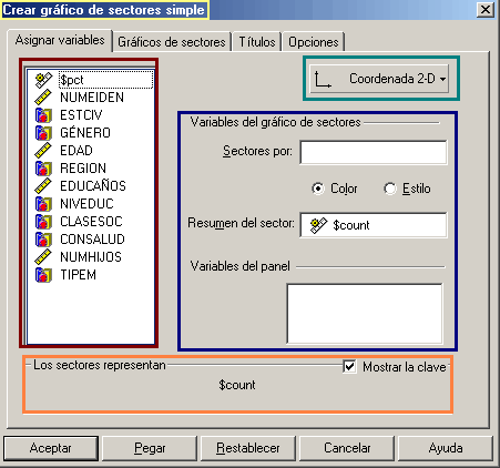 Grafico de Sectores Simple - Ventana principal del generador de Graficos de Sectores Simple