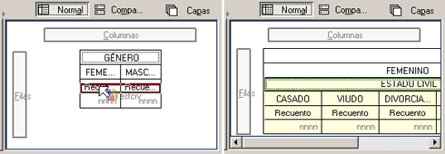 Anidar variables Cualitativas en las Columnas - Anidar variables en tablas personalizadas de SPSS