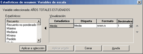 Definir Estadisticos de Resumen para las variables Cuantitativas o de Escala - Prueba t con el generador de tablas personalizadas de SPSS